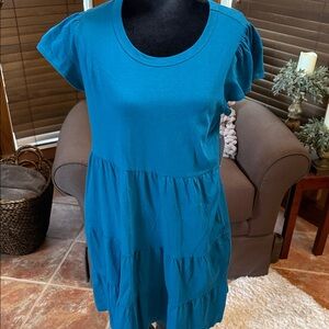 Time and Tru Teal Short Sleeve Dress